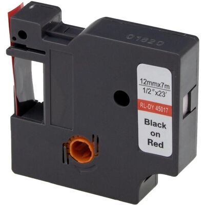 G&G D1 Ruban d'Étiquetage - 12 mm x 7 m, Rouge/Noir G&G D1 Ruban d'Étiquetage - 12 mm x 7 m, Rouge/Noir