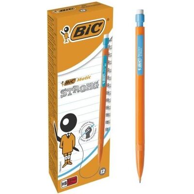 Bic, Crayon à papier + critérium, Porte-mines Matic STRONG, épaisseur de la mine : 0,9 mm (0.90 mm, HB, 12x) Bic, Crayon à papier + critérium, Porte-mines Matic STRONG, épaisseur de la mine : 0,9 mm (0.90 mm, HB, 12x)