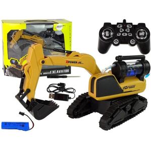Lean Toys Grande pelleteuse sur chenilles jaune télécommandée Lean Toys Grande pelleteuse sur chenilles jaune télécommandée