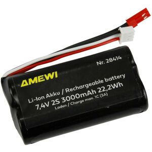 Amewi Li-Ion Akku 2S 7,4V 3000mAh BEC (3000 mAh, 7.40 V) Amewi Li-Ion Akku 2S 7,4V 3000mAh BEC (3000 mAh, 7.40 V)