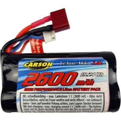 Carson 7,4V/2600mAh LiION Akku XS-Line XHP/T-Pl (2600 mAh, 7.40 V) Carson 7,4V/2600mAh LiION Akku XS-Line XHP/T-Pl (2600 mAh, 7.40 V)