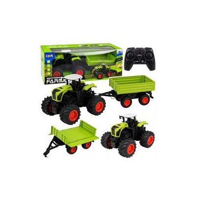 Lean Toys Tracteur agricole de grande taille avec remorque à benne basculante, télécommandé RC, échelle 1:16 Lean Toys Tracteur agricole de grande taille avec remorque à benne basculante, télécommandé RC, échelle 1:16