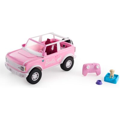Hot Wheels Barbie Ford Bronco RC, petite voiture télécommandée à piles avec accessoires Hot Wheels Barbie Ford Bronco RC, petite voiture télécommandée à piles avec accessoires