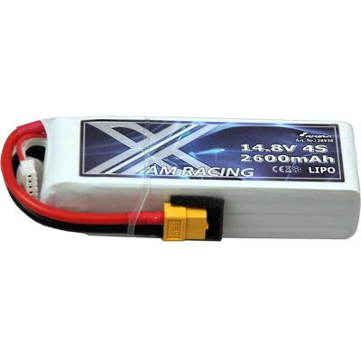 Amewi Batterie LiPo 4S 14,8V 2600mAh XT60 (2600 mAh, 14.80 V) Amewi Batterie LiPo 4S 14,8V 2600mAh XT60 (2600 mAh, 14.80 V)