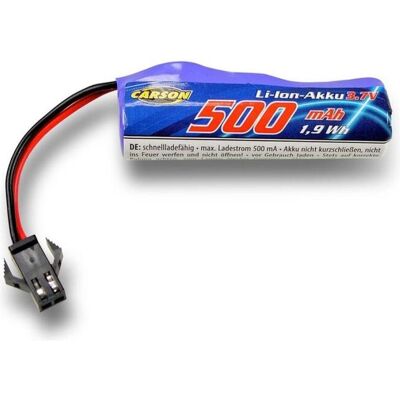 Carson 3,7V/500mAh LiIon Akku TW 1:24 JST (500 mAh, 3.70 V) Carson 3,7V/500mAh LiIon Akku TW 1:24 JST (500 mAh, 3.70 V)