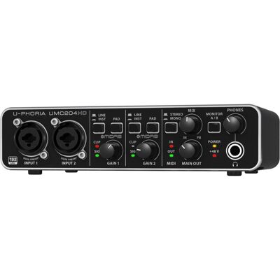 Behringer U-Phoria UMC204HD (USB), Interface audio, Noir Behringer U-Phoria UMC204HD (USB), Interface audio, Noir