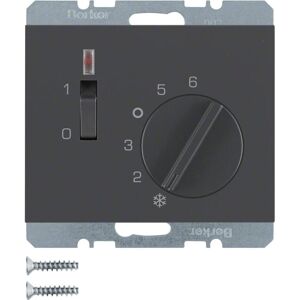 Berker 20307106 Insert Régulateur de température avec ouverture + pièce centrale K1 anthracite mat, Thermostat, Gris Berker 20307106 Insert Régulateur de température avec ouverture + pièce centrale K1 anthracite mat, Thermostat, Gris