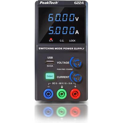 Peaktech Alimentation de Laboratoire, Alimentation de laboratoire, Noir Peaktech Alimentation de Laboratoire, Alimentation de laboratoire, Noir