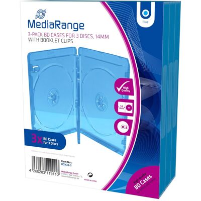 MediaRange Boîtier vide BD pour 3 disques, CD + DVD : accessoires MediaRange Boîtier vide BD pour 3 disques, CD + DVD : accessoires