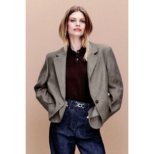 Caroll Veste Vesuve2 100% lin marron foncé femme Caroll Veste Vesuve2 100% lin marron foncé femme