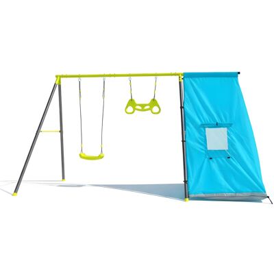 Monkey Gym Aire de jeux de jardin avec tente Deluxe Monkey Gym Aire de jeux de jardin avec tente Deluxe