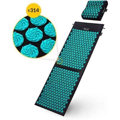 Monkey-Gym Ensemble d’acupression XL avec tapis et coussin - noir-bleu Monkey-Gym Ensemble d’acupression XL avec tapis et coussin - noir-bleu