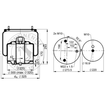 CONTITECH 6751 N P02 R Ressort à air - Composant de suspension CONTITECH 6751 N P02 R Ressort à air - Composant de suspension