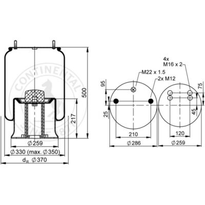 Soufflet à air, suspension pneumatique CONTITECH 4913 N P06 Soufflet à air, suspension pneumatique CONTITECH 4913 N P06