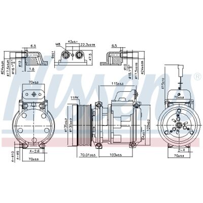 NISSENS 890331 - 10PA15C 24 PAG 46 R134a - Compresseur de Climatisation NISSENS 890331 - 10PA15C 24 PAG 46 R134a - Compresseur de Climatisation