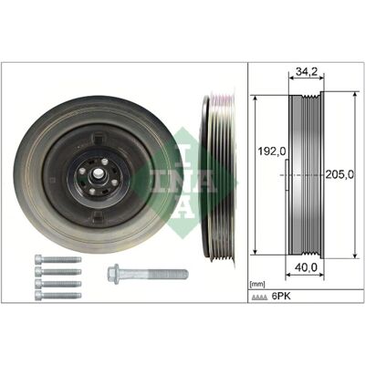 Kit de poulies INA 544 0504 20 avec amortisseur de vibrations pour Volvo Kit de poulies INA 544 0504 20 avec amortisseur de vibrations pour Volvo
