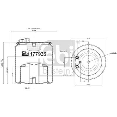 FEBI BILSTEIN 177935 Amortisseur d'air pour essieu arrière - Suspension pneumatique FEBI BILSTEIN 177935 Amortisseur d'air pour essieu arrière - Suspension pneumatique