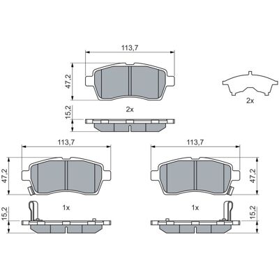 Kit de Plaquettes de Frein Avant Bosch - Pour Suzuki Ignis III Kit de Plaquettes de Frein Avant Bosch - Pour Suzuki Ignis III