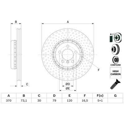 Disque de frein BOSCH 0 986 479 E21 Avant Ventilé à Haute Teneur en Carbone Disque de frein BOSCH 0 986 479 E21 Avant Ventilé à Haute Teneur en Carbone