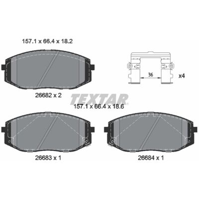 TEXTAR 2668201 Plaquettes de frein TEXTAR 2668201 Plaquettes de frein