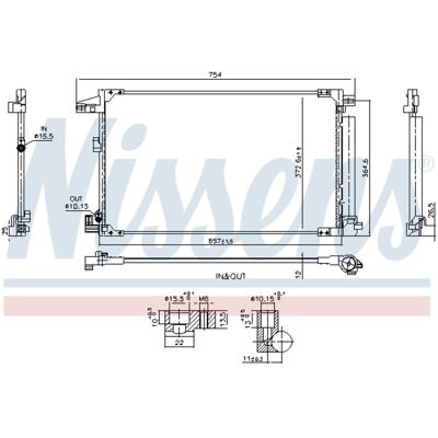 NISSENS 940976 Condenseur en Aluminium avec Déshydrateur - Condenseur NISSENS 940976 Condenseur en Aluminium avec Déshydrateur - Condenseur