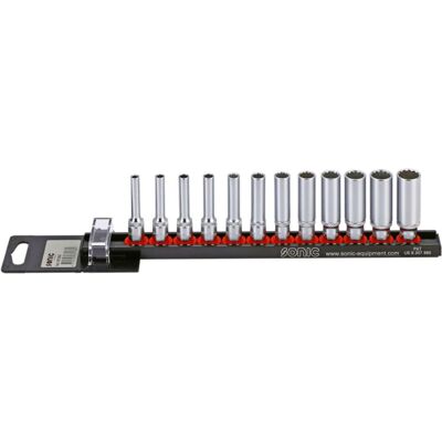 Jeu de clés à douilles Sonic 101202 - Rail en aluminium durable, Tailles faciles à lire, Garantie 2 ans Jeu de clés à douilles Sonic 101202 - Rail en aluminium durable, Tailles faciles à lire, Garantie 2 ans