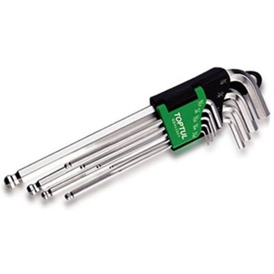 Ensemble de Clés Allen TOPTUL GBAL0901 - 9 Pièces Acier Chrome-Vanadium Ensemble de Clés Allen TOPTUL GBAL0901 - 9 Pièces Acier Chrome-Vanadium