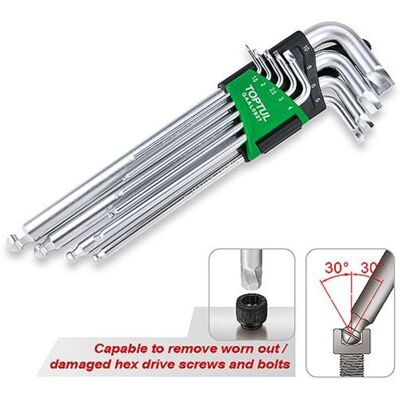 Ensemble de clés hexagonales TOPTUL GAAL0927 - 9 outils 1,5-10mm Ensemble de clés hexagonales TOPTUL GAAL0927 - 9 outils 1,5-10mm