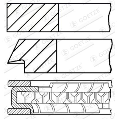 Ensemble d'anneaux de piston GOETZE 08-435807-00 80,5mm Ensemble d'anneaux de piston GOETZE 08-435807-00 80,5mm