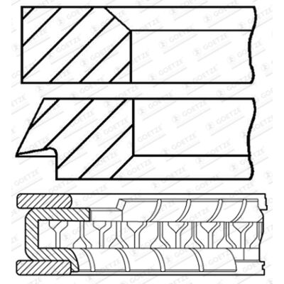 Kit de segments de piston Goetze 08-424800-10 Kit de segments de piston Goetze 08-424800-10