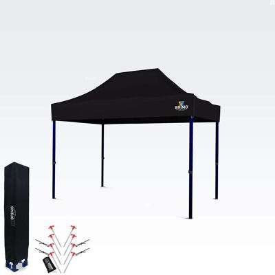 BRIMO - Gazebo 2x3m - Noir - Inclut 8 piquets - Gazebo BRIMO - Gazebo 2x3m - Noir - Inclut 8 piquets - Gazebo