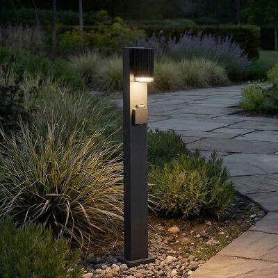 Bornes lumineuses Enerio, hauteur 80 cm, GU10, noir, prise, aluminium - Lindby - Moderne - À ampoule unique Bornes lumineuses Enerio, hauteur 80 cm, GU10, noir, prise, aluminium - Lindby - Moderne - À ampoule unique