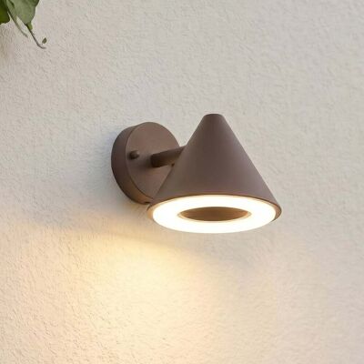 Applique d'extérieur LED Soran, métal, hauteur 12 cm, marron, IP44 - Lindby - Moderne - À ampoule unique Applique d'extérieur LED Soran, métal, hauteur 12 cm, marron, IP44 - Lindby - Moderne - À ampoule unique
