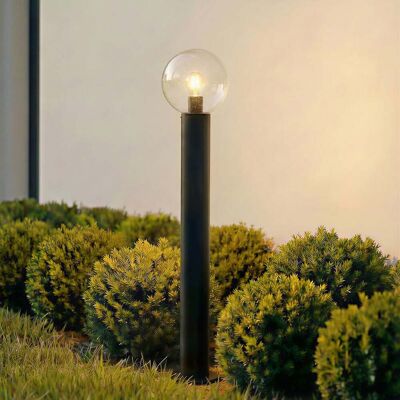Bornes lumineuses Dangan, hauteur 90 cm, verre, métal, transparent - Lindby - Terrasse - Moderne - À ampoule unique Bornes lumineuses Dangan, hauteur 90 cm, verre, métal, transparent - Lindby - Terrasse - Moderne - À ampoule unique