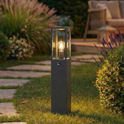 Bornes lumineuses Peldar, 80 cm, anthracite/transparent, capteur - Lindby - Terrasse - Moderne - Aluminium - À ampoule unique Bornes lumineuses Peldar, 80 cm, anthracite/transparent, capteur - Lindby - Terrasse - Moderne - Aluminium - À ampoule unique