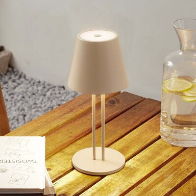 Janea Twin Portable Lampe de Table Dim. IP54 Beige - Lindby - Terrasse - Moderne - Métal - À ampoule unique Janea Twin Portable Lampe de Table Dim. IP54 Beige - Lindby - Terrasse - Moderne - Métal - À ampoule unique