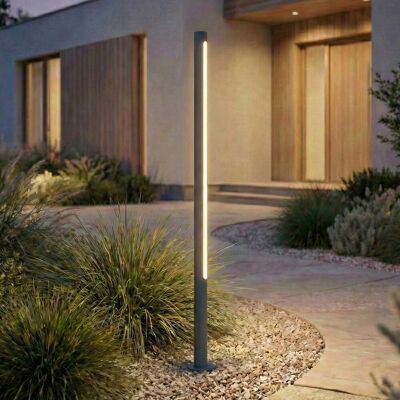 Bornes lumineuses LED Liravel, anthracite, hauteur 115 cm, IP65 - Lindby - Terrasse - Moderne - Aluminium - À ampoule unique Bornes lumineuses LED Liravel, anthracite, hauteur 115 cm, IP65 - Lindby - Terrasse - Moderne - Aluminium - À ampoule unique