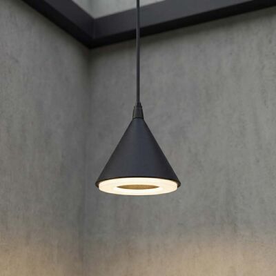 Suspension d'extérieur LED Soran, noire, métal, IP44, Ø 15 cm - Lindby - Moderne - À ampoule unique Suspension d'extérieur LED Soran, noire, métal, IP44, Ø 15 cm - Lindby - Moderne - À ampoule unique