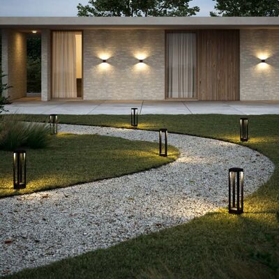 Bornes lumineuses LED Mirage noires, 48 cm, CCT, IP54 - Light-Point - Balcon - Design - Aluminium - À ampoule unique Bornes lumineuses LED Mirage noires, 48 cm, CCT, IP54 - Light-Point - Balcon - Design - Aluminium - À ampoule unique