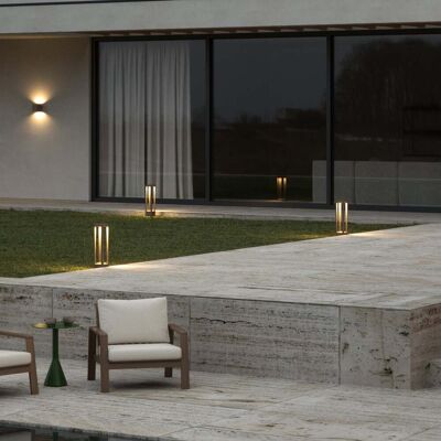 Bornes lumineuses LED Mirage couleur rouille 48 cm CCT, IP54 - Light-Point - Balcon - Design - Aluminium - À ampoule unique Bornes lumineuses LED Mirage couleur rouille 48 cm CCT, IP54 - Light-Point - Balcon - Design - Aluminium - À ampoule unique