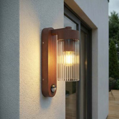 Applique d'extérieur Kaliro, 24 cm, rouille, capteur, IP54 - Lindby - Terrasse - Moderne - Aluminium - À ampoule unique Applique d'extérieur Kaliro, 24 cm, rouille, capteur, IP54 - Lindby - Terrasse - Moderne - Aluminium - À ampoule unique