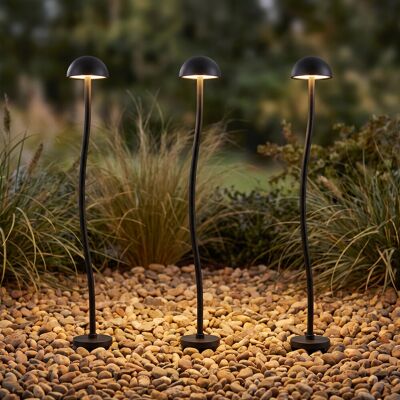 Lampe sur piquet LED Soremi, noire, lot de 3, IP44 - Lindby - Moderne - Aluminium - Multi-ampoules Lampe sur piquet LED Soremi, noire, lot de 3, IP44 - Lindby - Moderne - Aluminium - Multi-ampoules