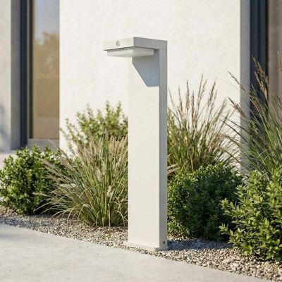 Luminaire pour socle LED Eleazar, blanc, aluminium, capteur - Lindby - Terrasse Luminaire pour socle LED Eleazar, blanc, aluminium, capteur - Lindby - Terrasse