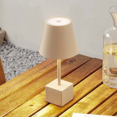 Janea Cube Portable Lampe de Table Dim. IP54 Beige - Lindby - Terrasse - Moderne - Métal - À ampoule unique Janea Cube Portable Lampe de Table Dim. IP54 Beige - Lindby - Terrasse - Moderne - Métal - À ampoule unique