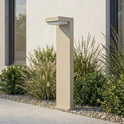 Luminaire pour socle LED Eleazar, beige, aluminium, capteur - Lindby - Terrasse Luminaire pour socle LED Eleazar, beige, aluminium, capteur - Lindby - Terrasse