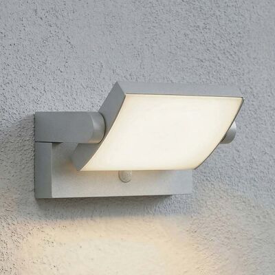 Applique d'extérieur LED Sherin avec capteur, gris clair, orientable - Lindby - Balcon - Moderne - Aluminium - Angulaire Applique d'extérieur LED Sherin avec capteur, gris clair, orientable - Lindby - Balcon - Moderne - Aluminium - Angulaire