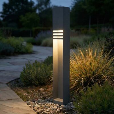 Bornes lumineuses LED Oxido, anthracite, hauteur 80 cm, IP44 - Lucande - Terrasse - Moderne - Acier inoxydable - Angulaire Bornes lumineuses LED Oxido, anthracite, hauteur 80 cm, IP44 - Lucande - Terrasse - Moderne - Acier inoxydable - Angulaire
