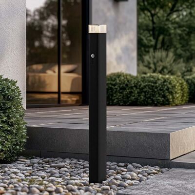 Bornes lumineuses Halvar, noires, 80 cm, GU10, IP65, capteur - Lindby - Terrasse - Moderne - Métal - Angulaire Bornes lumineuses Halvar, noires, 80 cm, GU10, IP65, capteur - Lindby - Terrasse - Moderne - Métal - Angulaire