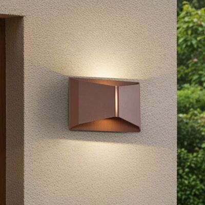 Applique d'extérieur LED Anlira, up & down, marron, IP65 - Lindby - Terrasse - Moderne - Métal - Angulaire Applique d'extérieur LED Anlira, up & down, marron, IP65 - Lindby - Terrasse - Moderne - Métal - Angulaire