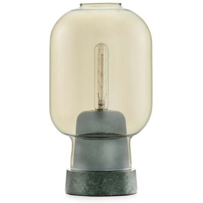 Lampe de Table en Marbre Vert et Verre Fumé - Éclairage Intérieur Décoratif Lampe de Table en Marbre Vert et Verre Fumé - Éclairage Intérieur Décoratif